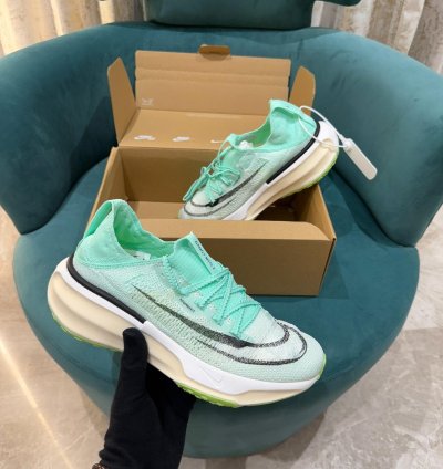 Nik E Air Zoom Z Alphafly Green Running Shoes