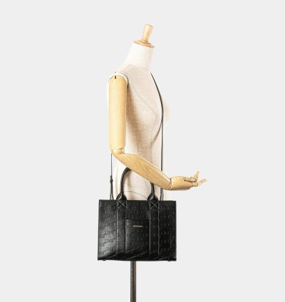 Balenciaga Black Bb Monogram Leather Hard 2 0 Tote Bag