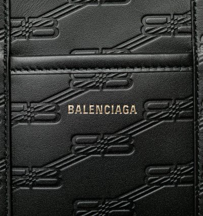 Balenciaga Black Bb Monogram Leather Hard 2 0 Tote Bag