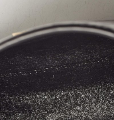 Balenciaga Black Croc Embossed Leather Crush Pochette
