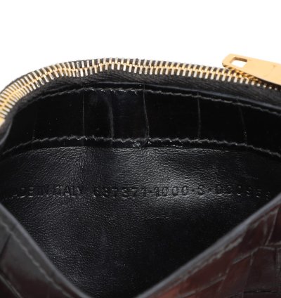 Balenciaga Black Croc Embossed Leather Hourglass Card Holder
