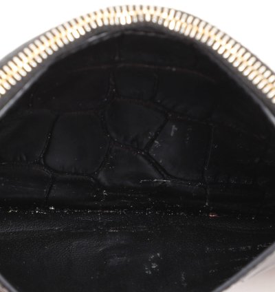 Balenciaga Black Croc Embossed Leather Hourglass Card Holder