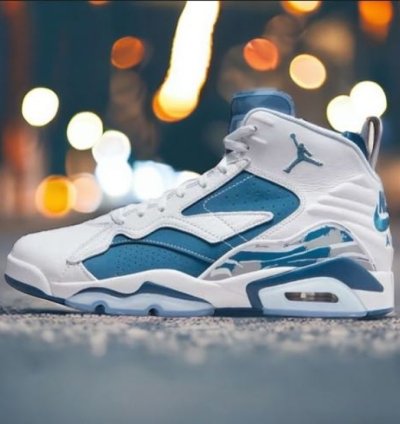 Nik E Jordan Jumpman Mvp 678 White Industrial Blue Basketball Sneakers