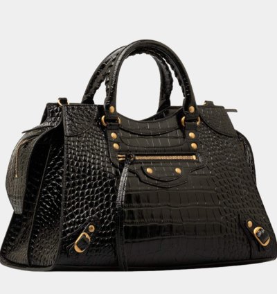 Balenciaga Black Embossed Leather Neo Classic Shoulder Bag