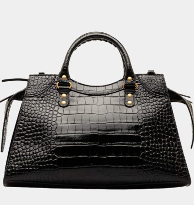 Balenciaga Black Embossed Leather Neo Classic Shoulder Bag