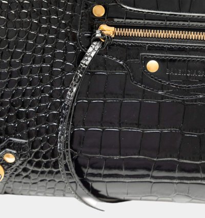 Balenciaga Black Embossed Leather Neo Classic Shoulder Bag