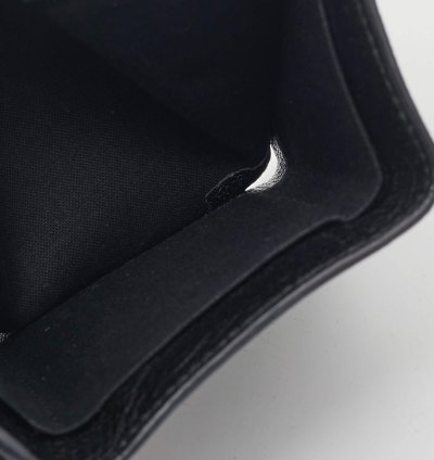 Balenciaga Black Leather Classic Metallic Edge Trifold Wallet