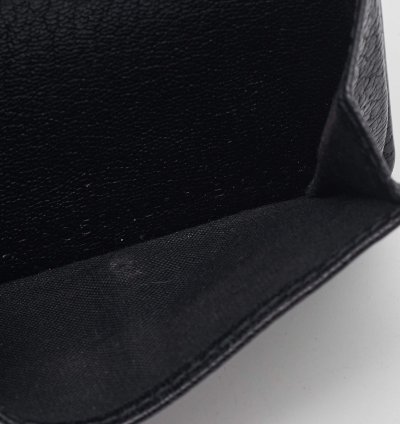 Balenciaga Black Leather Classic Metallic Edge Trifold Wallet