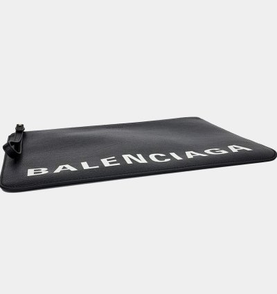 Balenciaga Black Leather Clutch