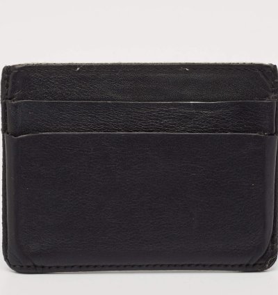 Balenciaga Black Leather Logo Card Holder