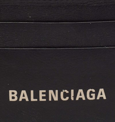 Balenciaga Black Leather Logo Card Holder