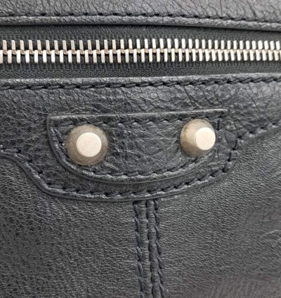 Balenciaga Black Leather Motor Clip Clutch Bag