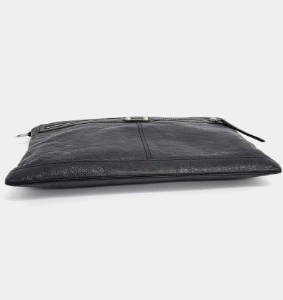 Balenciaga Black Leather Motor Clip Clutch Bag