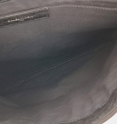 Balenciaga Black Leather Motor Clip Clutch Bag