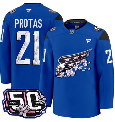 Men Aliaksei Protas Jersey 21 Washington Capitals 50th Stitched Cherry Blossom