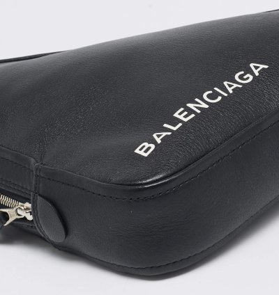 Balenciaga Black Leather Triangle Pouch