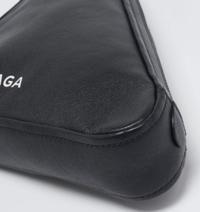 Balenciaga Black Leather Triangle Pouch