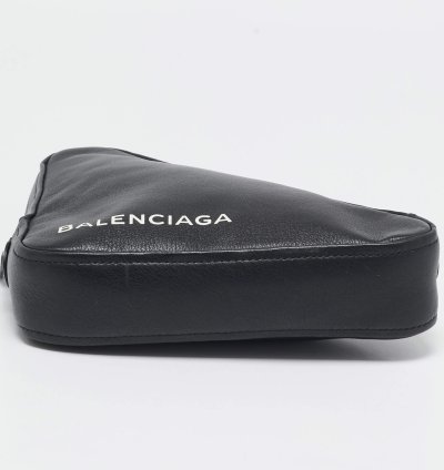 Balenciaga Black Leather Triangle Pouch