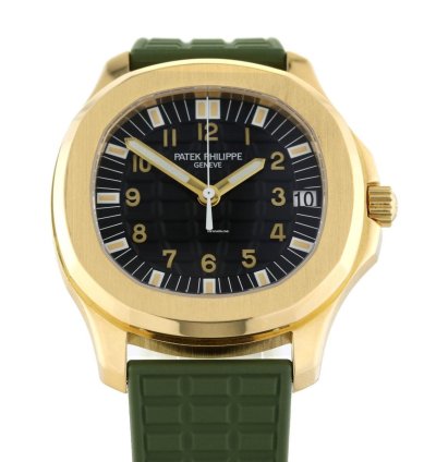 Patek Philippe Aquanaut Ref 5065 Yellow Gold 2 Straps Black