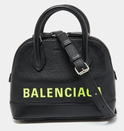 Balenciaga Black Leather Xxs Ville Satchel
