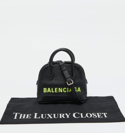 Balenciaga Black Leather Xxs Ville Satchel