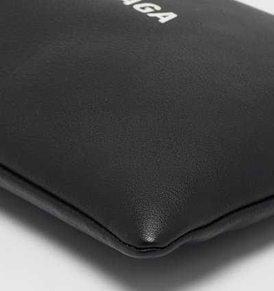 Balenciaga Black Leather Zip Pouch