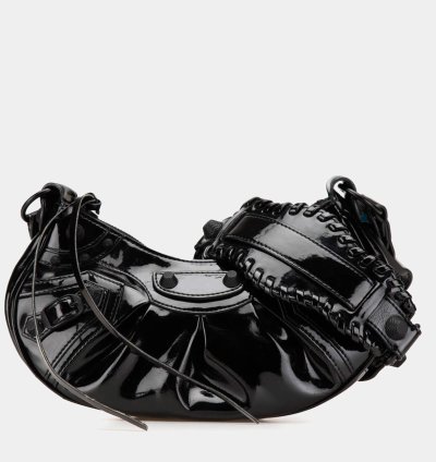 Balenciaga Black Patent Leather Motocross Le Cagole Xs Shoulder Bag