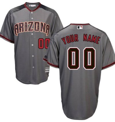 Arizona Diamondbacks Gray With Brick Customized Majestic Mlb Collection Jersey