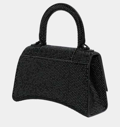Balenciaga Black Rhinestone Xs Hourglass Shoulder Bag