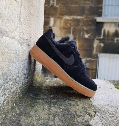 Nike Air Force 1 07 Black Suede Sneakers