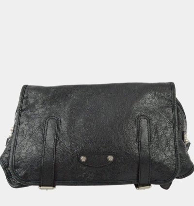 Balenciaga Black Sheepskin Belt Bum Bag