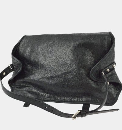 Balenciaga Black Sheepskin Belt Bum Bag