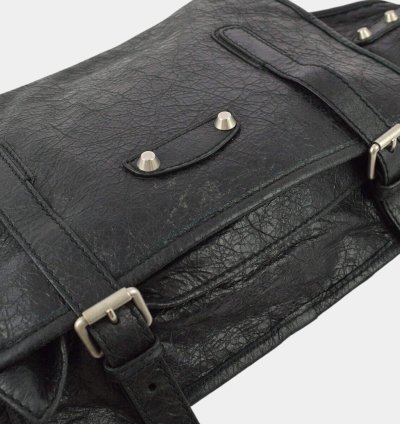 Balenciaga Black Sheepskin Belt Bum Bag