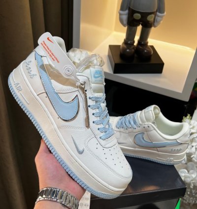 Nike Air Force 1 07 Low Keep Fresh Beige Blue Silver Sneakers