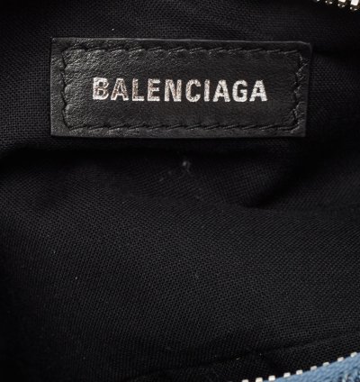 Balenciaga Blue Bb Monogram Denim Xs Le Cagole Shoulder Bag