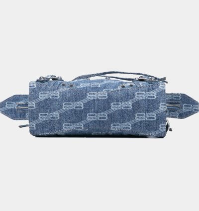 Balenciaga Blue Denim Bb Monogram Neo Cagole Xs Satchel