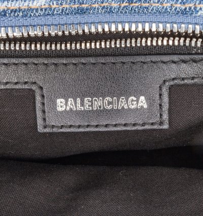 Balenciaga Blue Denim Bb Monogram Neo Cagole Xs Satchel