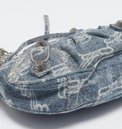Balenciaga Blue Denim Mini Le Cagole Shoulder Bag