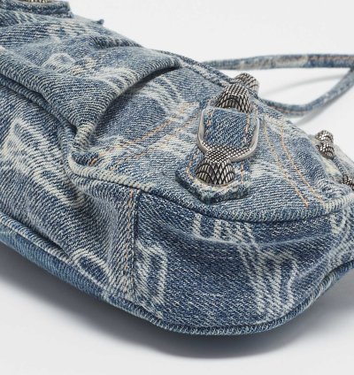 Balenciaga Blue Denim Mini Le Cagole Shoulder Bag