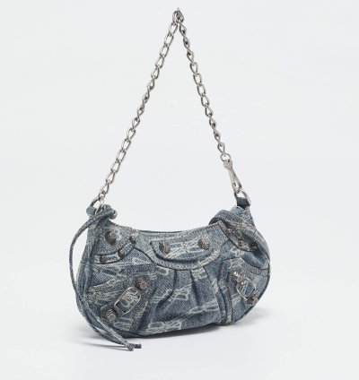 Balenciaga Blue Denim Mini Le Cagole Shoulder Bag
