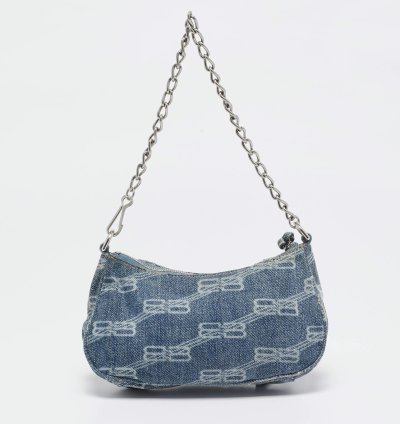 Balenciaga Blue Denim Mini Le Cagole Shoulder Bag