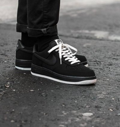 Nike Air Force 1 Full Black White Sneakers