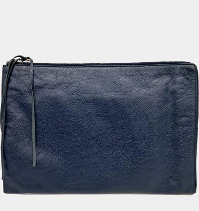 Balenciaga Blue Leather Motor Clutch