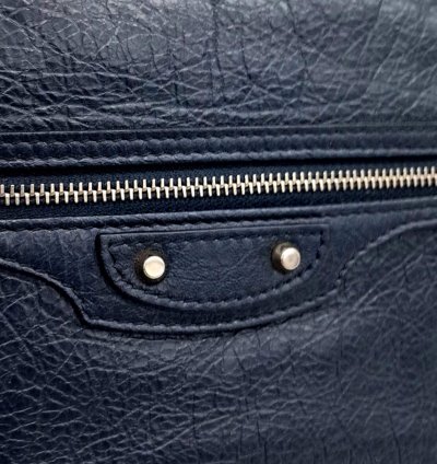 Balenciaga Blue Leather Motor Clutch