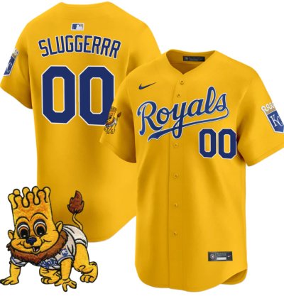 Sluggerrr Jersey 00 Kansas City Royals Sluggerrr Patch Vapor Premier Limited Stitched