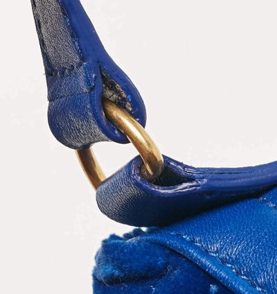 Balenciaga Blue Leather Souvenir Crossbody Bag