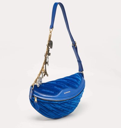 Balenciaga Blue Leather Souvenir Crossbody Bag