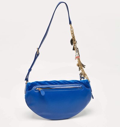 Balenciaga Blue Leather Souvenir Crossbody Bag