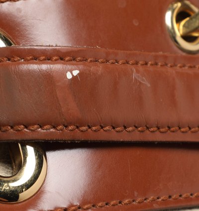 Balenciaga Cream Brown Leather Lune Tote
