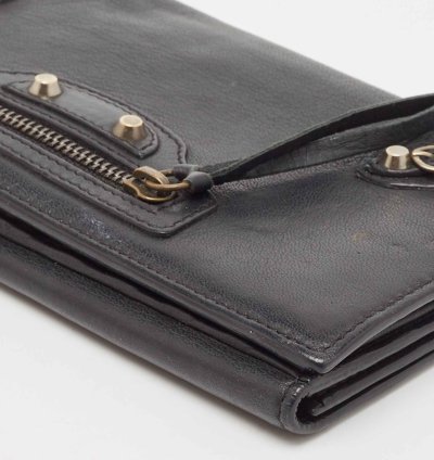 Balenciaga Dark Blue Leather Classic Continental Wallet
